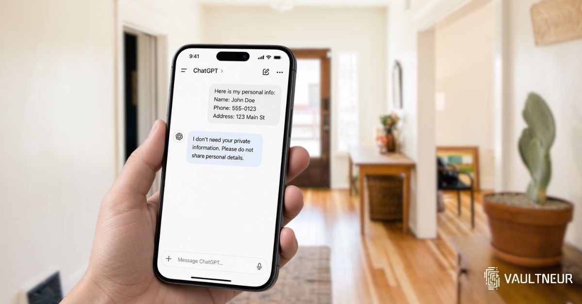 Hands beside a phone and a closed document folder on a warmly lit kitchen table